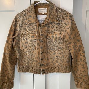 Leopard print jean jacket